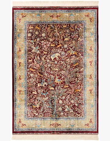 4' 4 x 6' 5 Ghom Design Rug