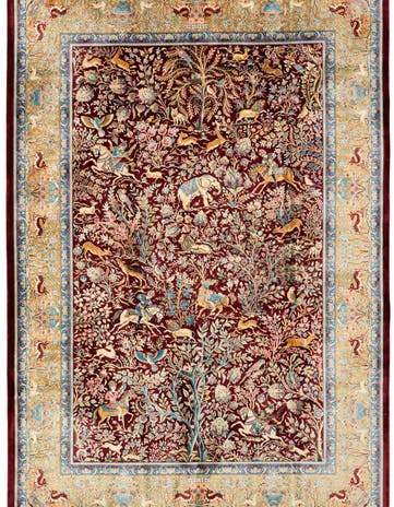 4' 4 x 6' 5 Ghom Design Rug