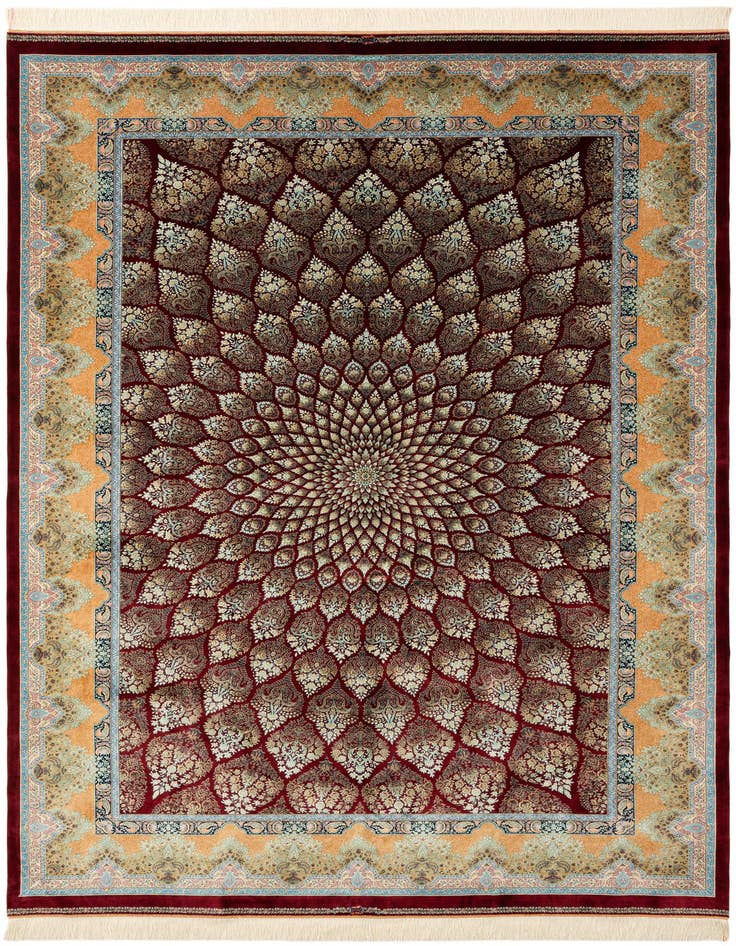 Detail image of 6' 7 x 9' 7 Ghom Design Rug