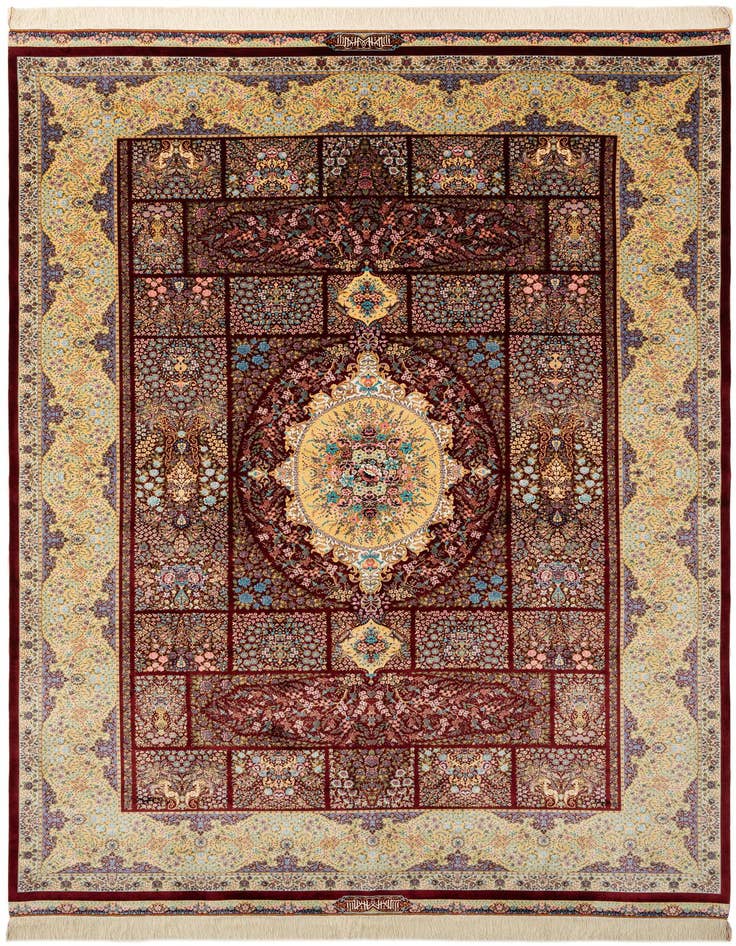 Detail image of 6' 6 x 9' 8 Ghom Design Rug