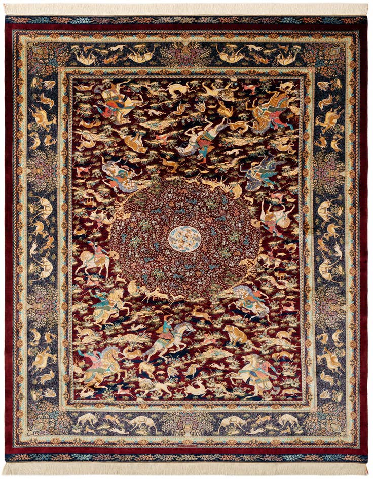 Detail image of 6' 6 x 9' 7 Ghom Design Rug