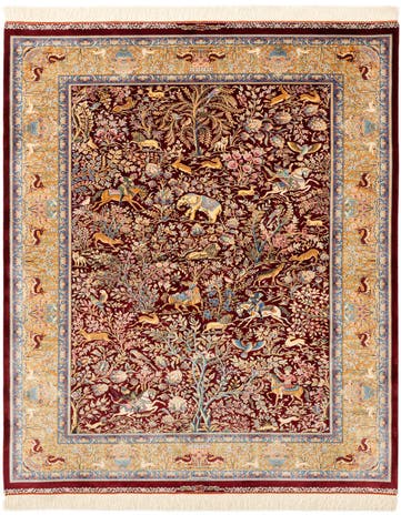 4' 5 x 6' 5 Ghom Design Rug