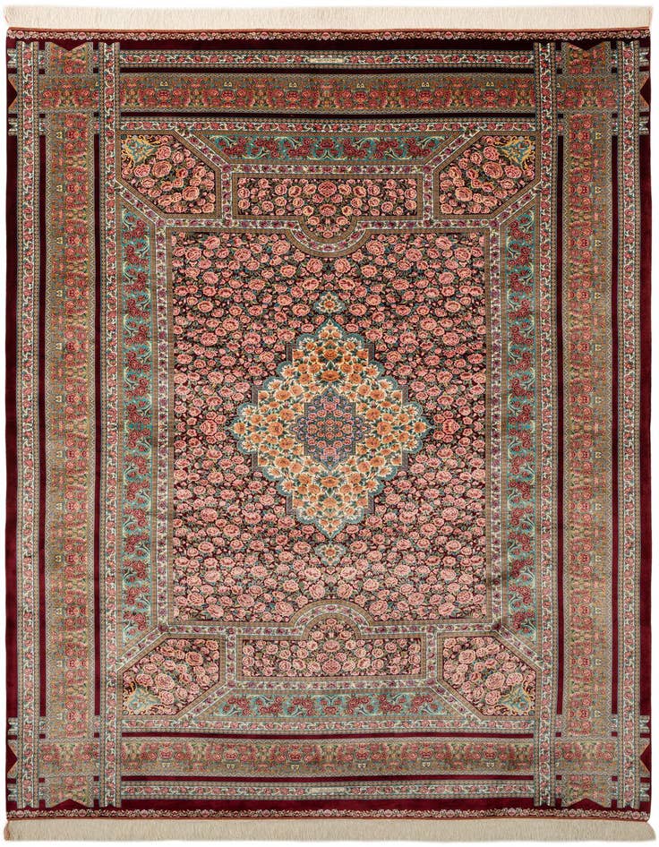 Detail image of 6' 6 x 9' 7 Ghom Design Rug