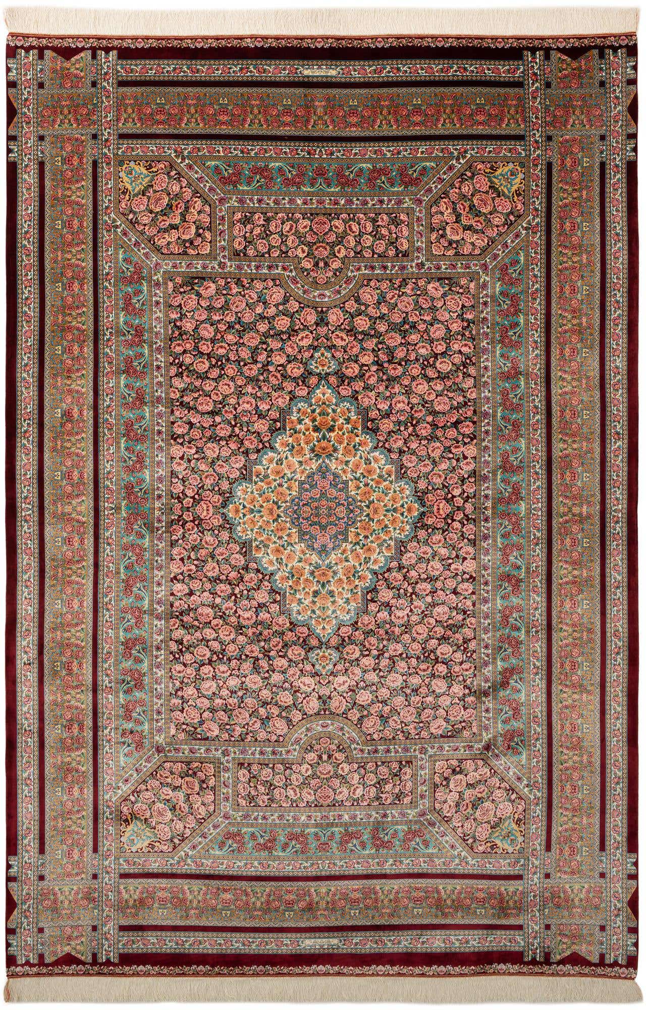 6' 6 x 9' 7 Ghom Design Rug