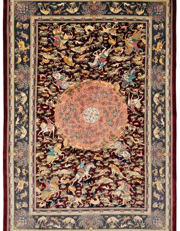 6' 6 x 9' 9 Ghom Design Rug