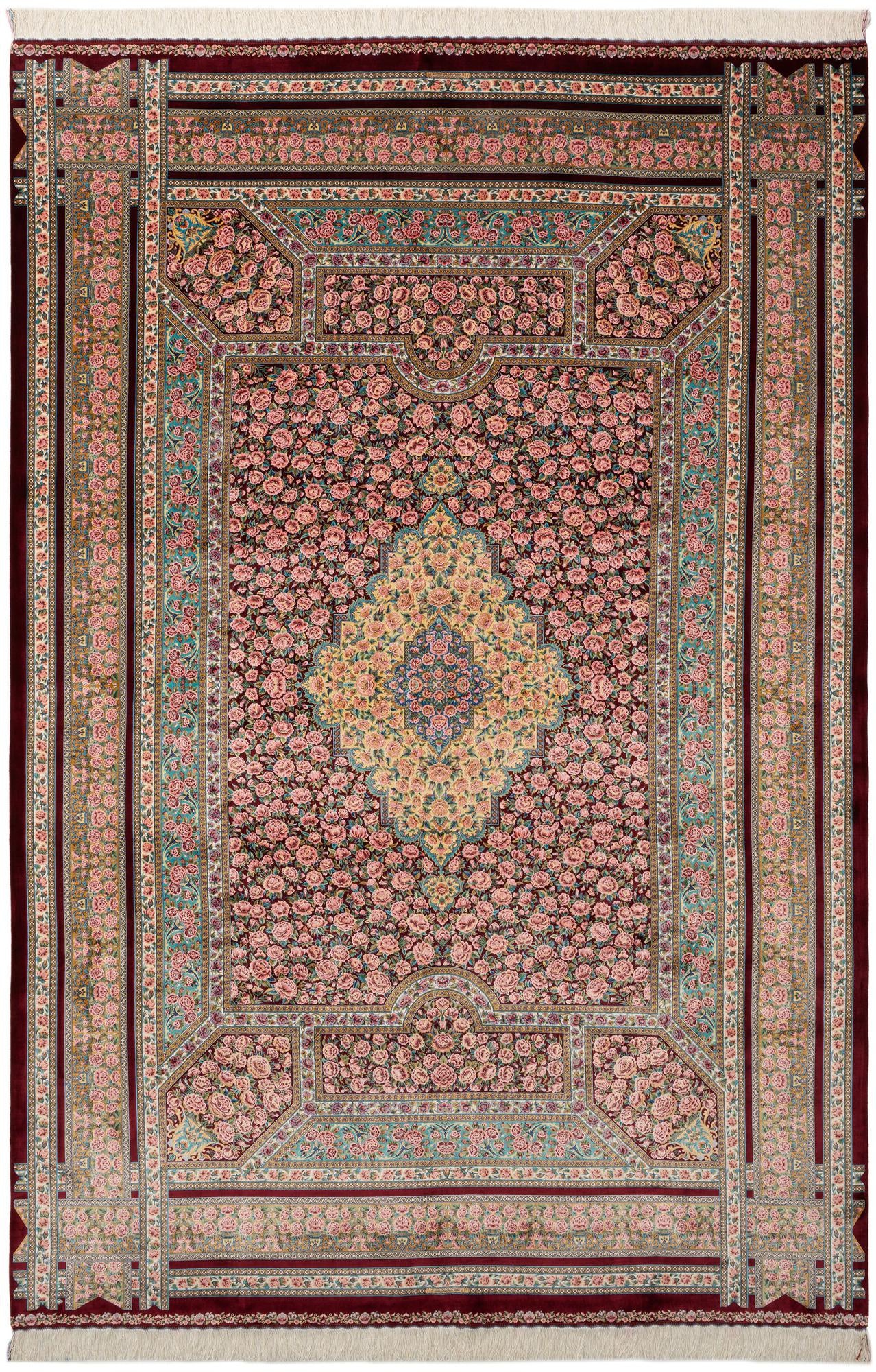 6' 6 x 9' 8 Ghom Design Rug