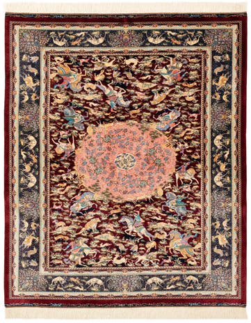 4' 4 x 6' 4 Ghom Design Rug