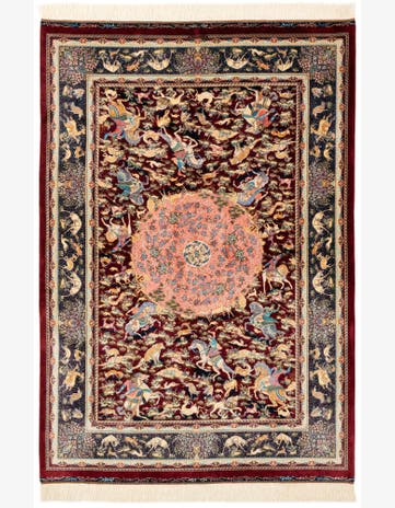 4' 4 x 6' 4 Ghom Design Rug