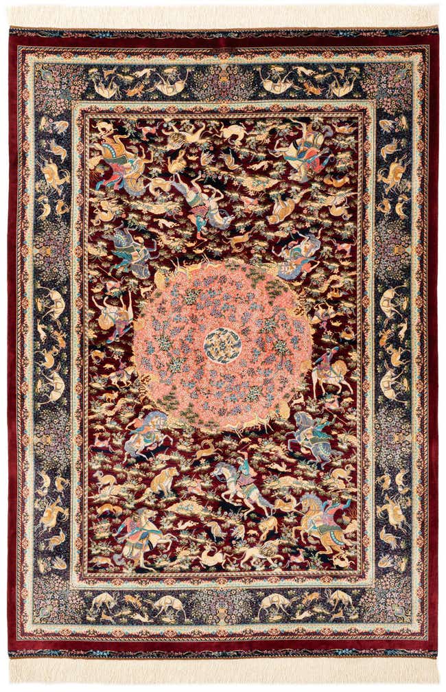 4' 4 x 6' 4 Ghom Design Rug