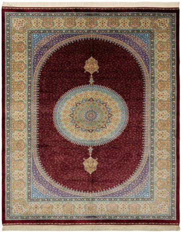 6' 6 x 9' 8 Ghom Design Rug