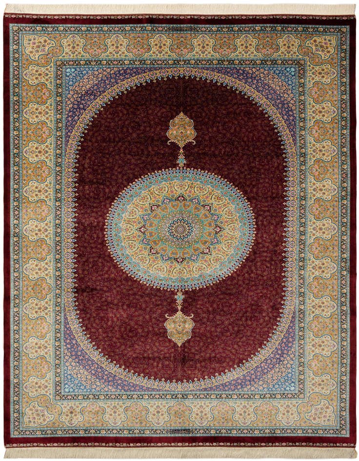 Detail image of 6' 6 x 9' 8 Ghom Design Rug