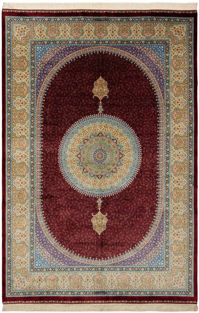6' 6 x 9' 8 Ghom Design Rug