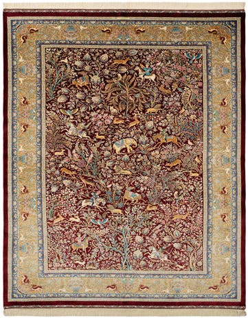 6' 6 x 9' 7 Ghom Design Rug