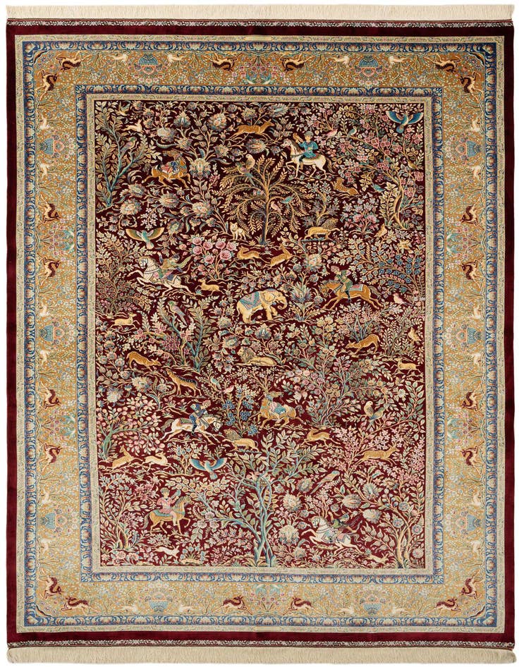 Detail image of 6' 6 x 9' 7 Ghom Design Rug