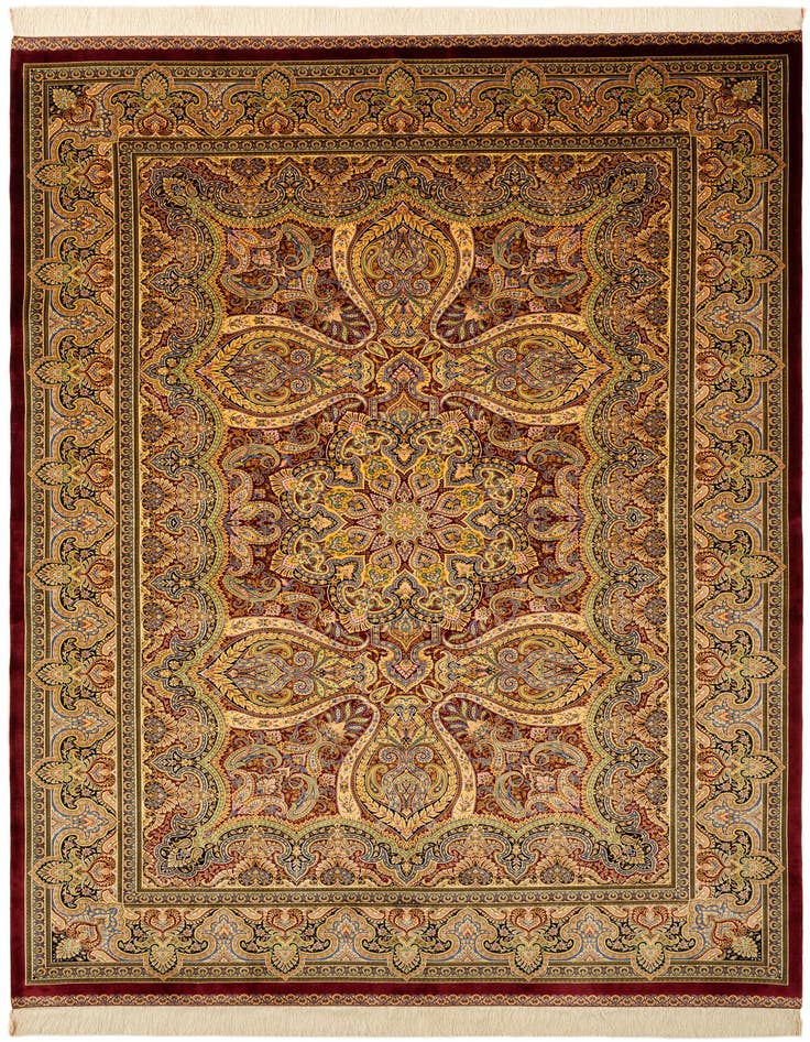 Detail image of 6' 5 x 9' 7 Ghom Design Rug