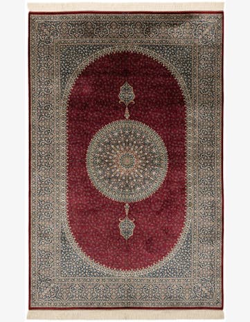 4' 9 x 7' 4 Ghom Design Rug