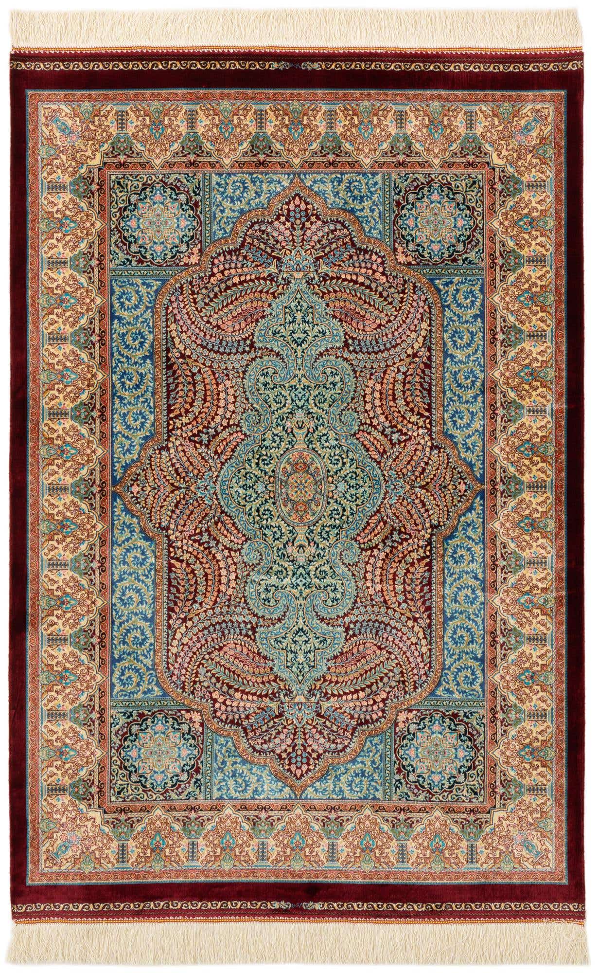 3' 2 x 4' 10 Ghom Design Rug