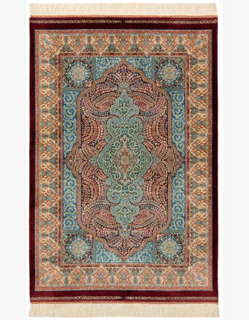 3' 2 x 4' 10 Ghom Design Rug