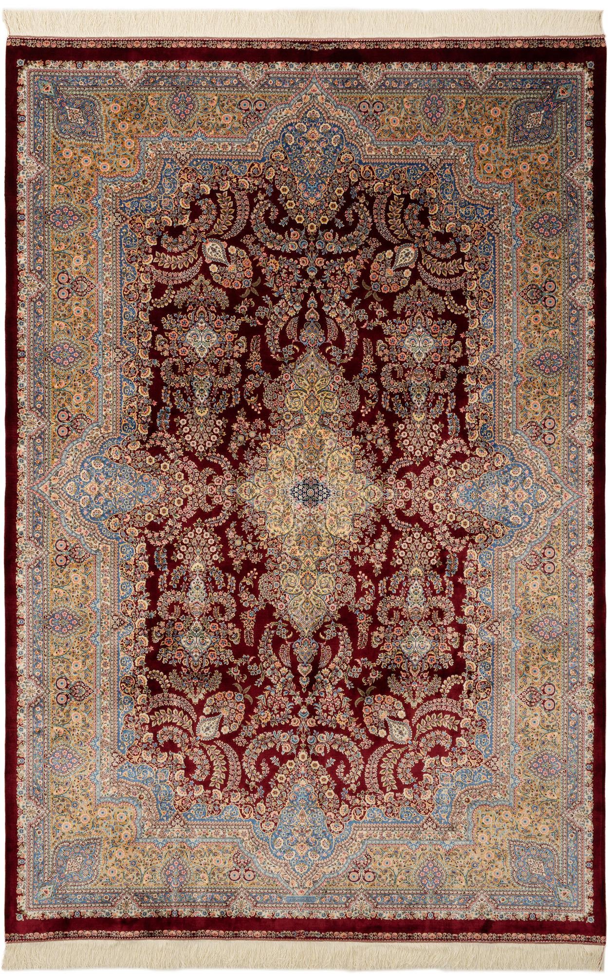 6' 6 x 9' 8 Ghom Design Rug