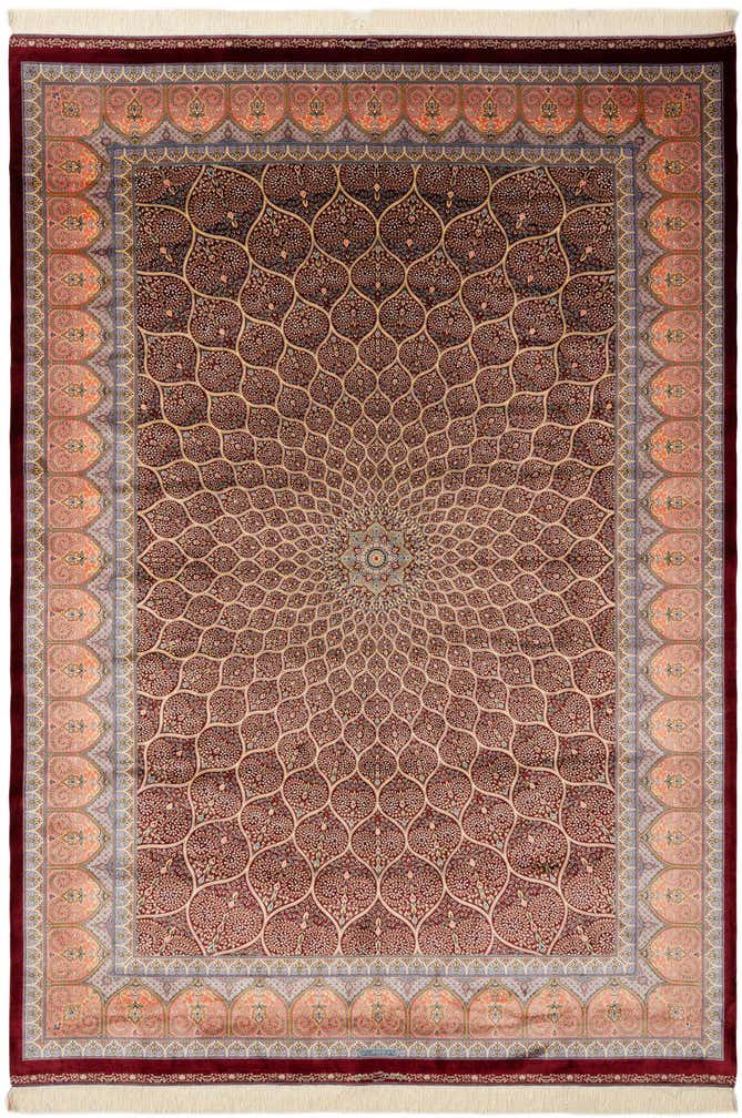 6' 6 x 9' 8 Ghom Design Rug