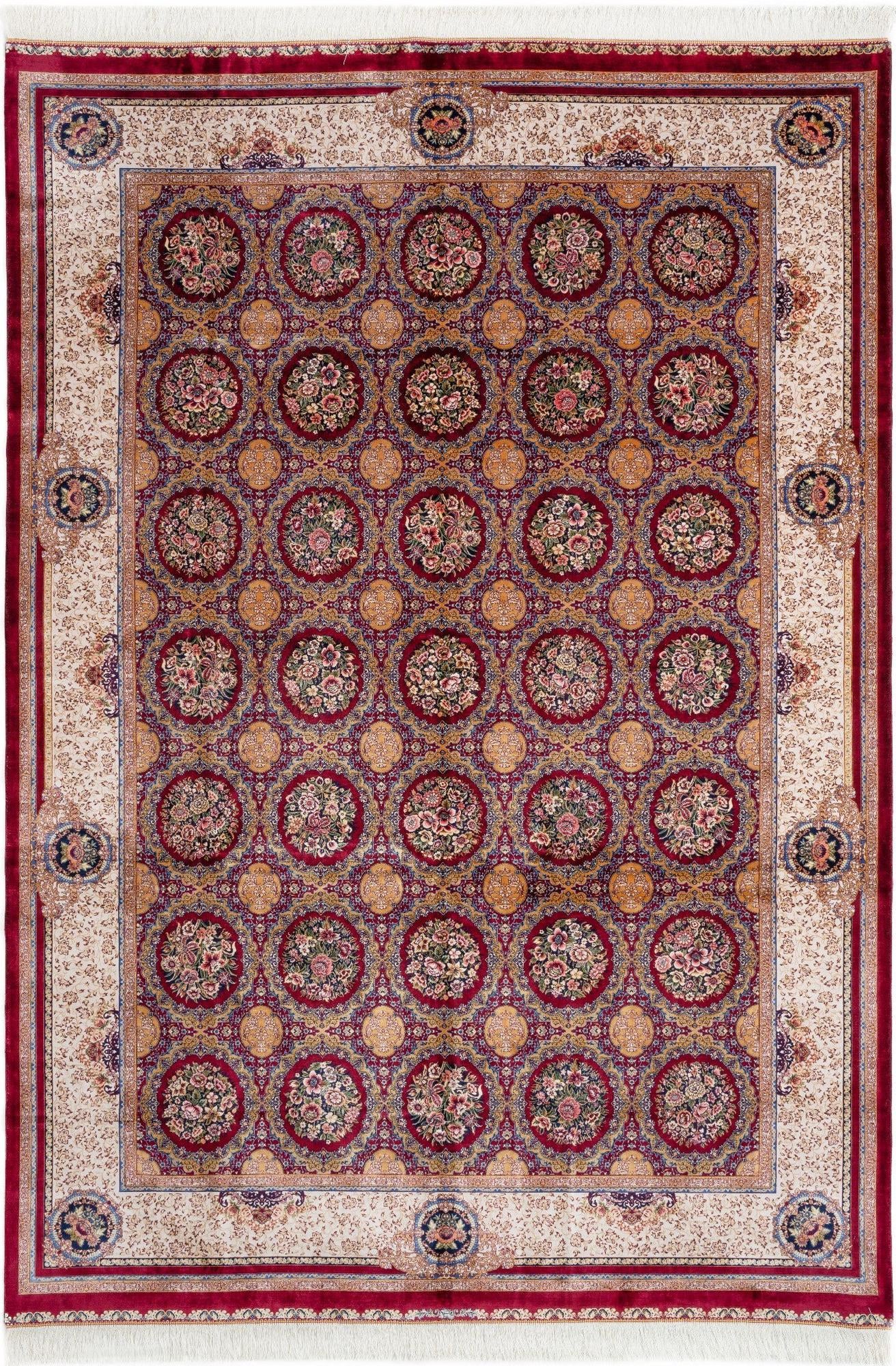 6' 7 x 9' 10 Ghom Design Rug