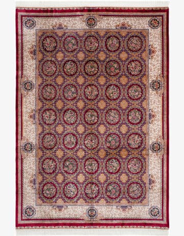 6' 7 x 9' 10 Ghom Design Rug