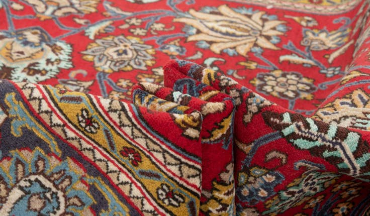 Detail image of 5' 7 x 8' 4 Hand Knotted Ghom Persian Wool Rug