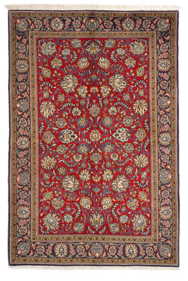Detail image of 5' 7 x 8' 4 Hand Knotted Ghom Persian Wool Rug