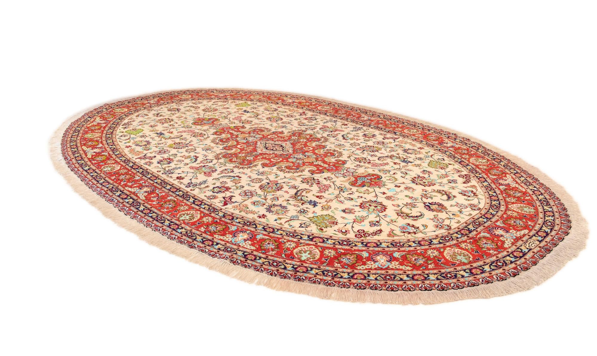 6' 7 x 11' 2 Hand Knotted Ghom Persian Rug