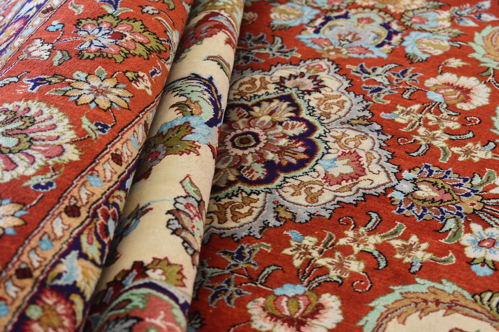 6' 7 x 11' 2 Hand Knotted Ghom Persian Rug