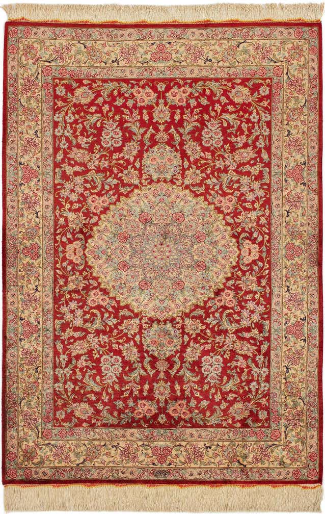 3' 3 x 4' 11 Ghom Silk Rug