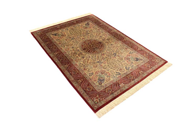 Detail image of 3' 4 x 5' Ghom Silk Rug