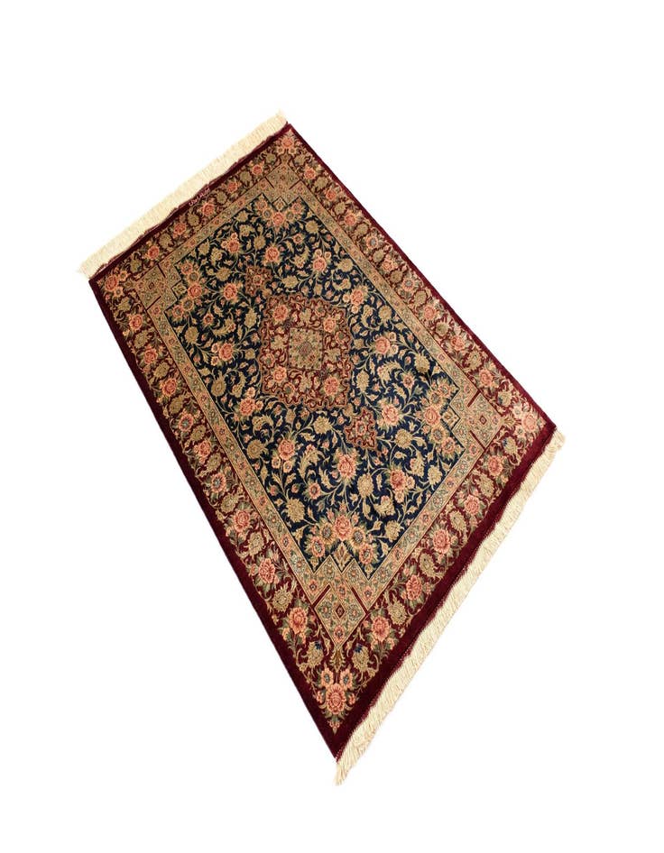 Detail image of 2' 7 x 3' 11 Ghom Silk Rug