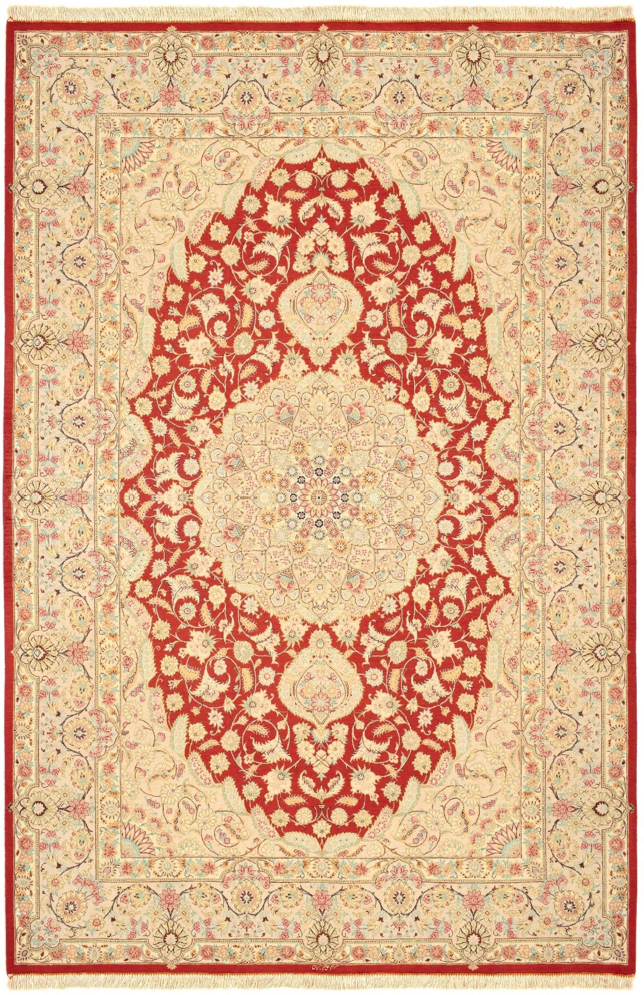 4' 4 x 6' 4 Ghom Silk Rug