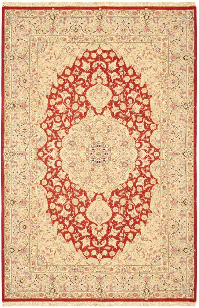 4' 4 x 6' 4 Ghom Silk Rug
