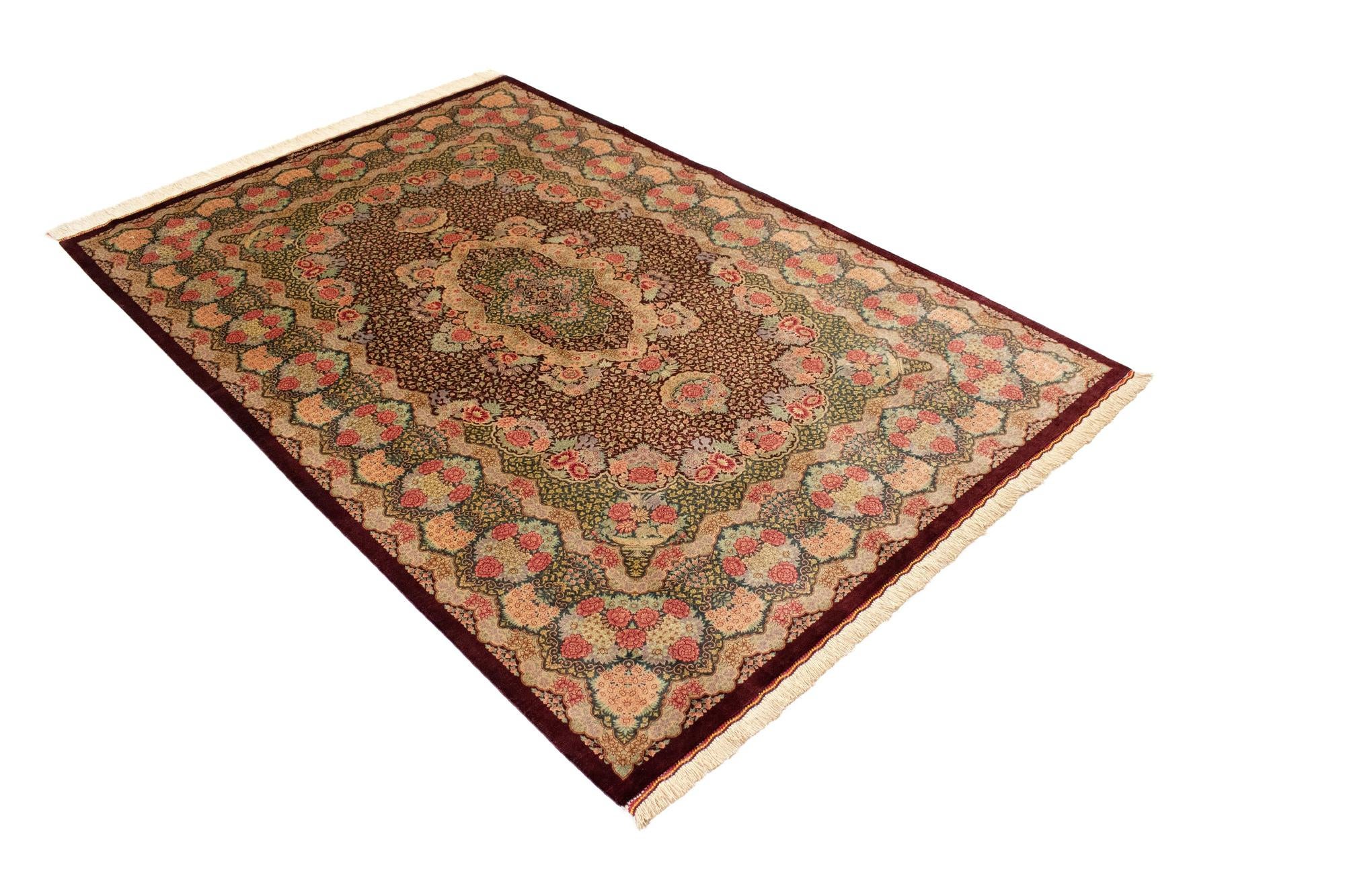 4' 5 x 6' 7 Ghom Silk Rug