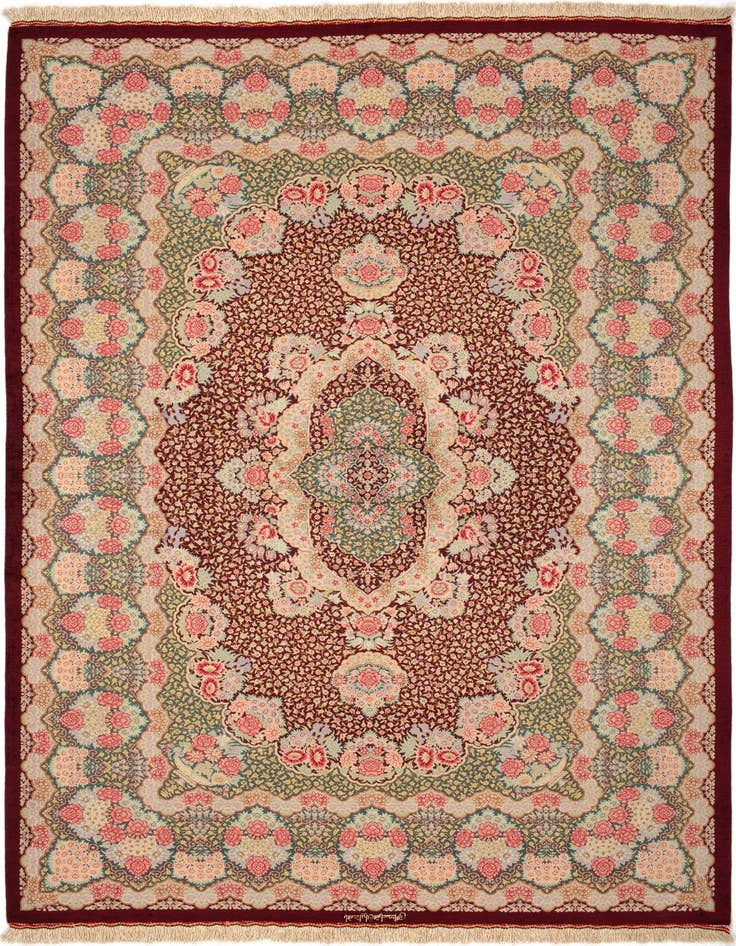 Detail image of 4' 5 x 6' 7 Ghom Silk Rug