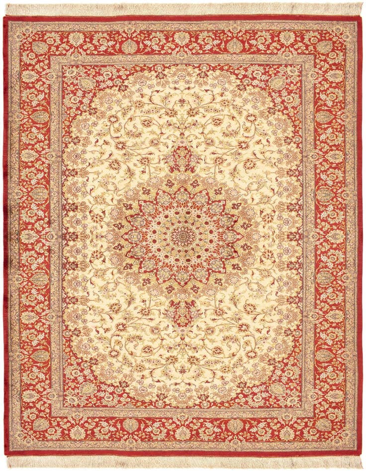 Detail image of 5' 2 x 8' Ghom Silk Rug