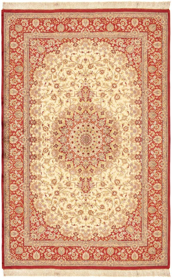 Detail image of 5' 2 x 8' Ghom Silk Rug