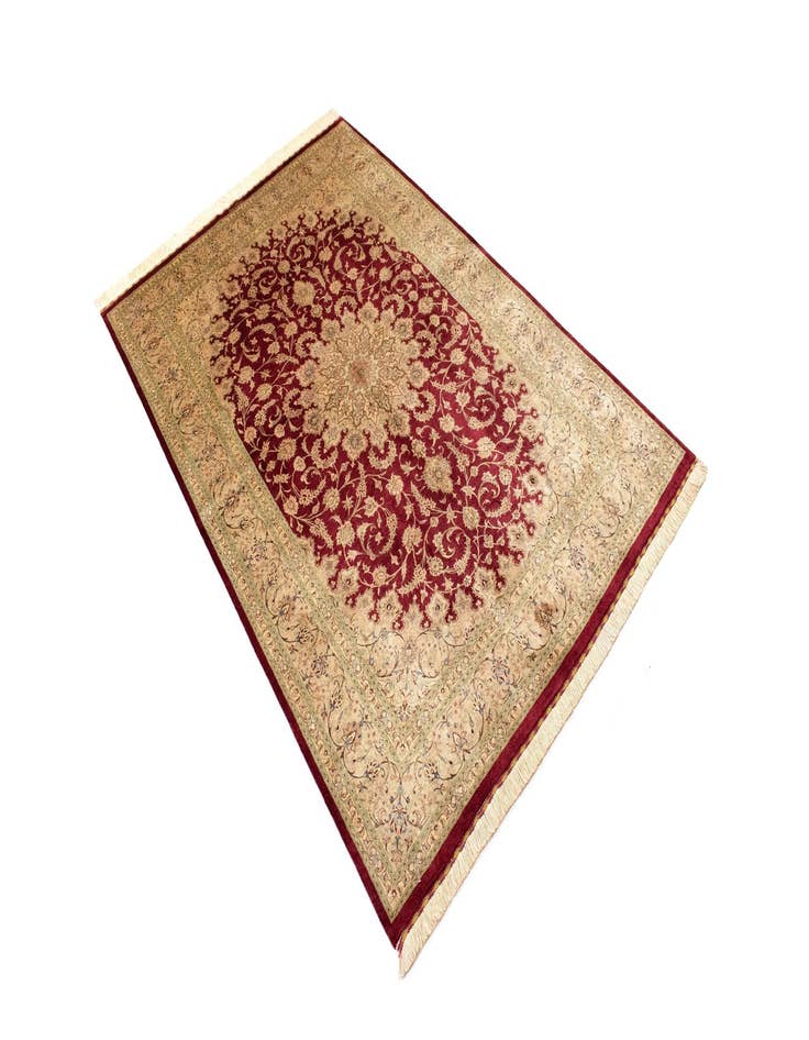 Detail image of 5' 1 x 7' 9 Ghom Silk Rug