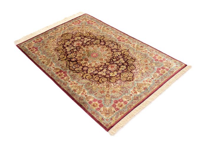 Detail image of 2' 7 x 3' 11 Ghom Silk Rug