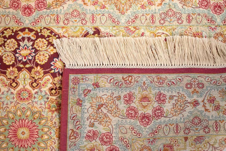 Detail image of 2' 7 x 3' 11 Ghom Silk Rug