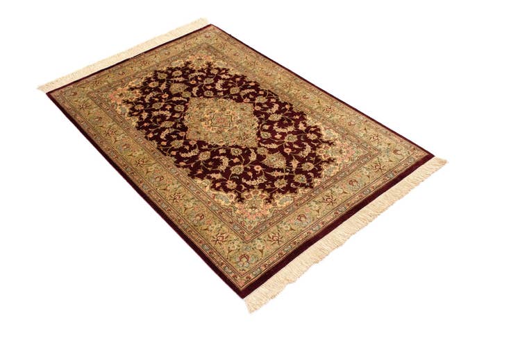 Detail image of 2' 8 x 4' Ghom Silk Rug