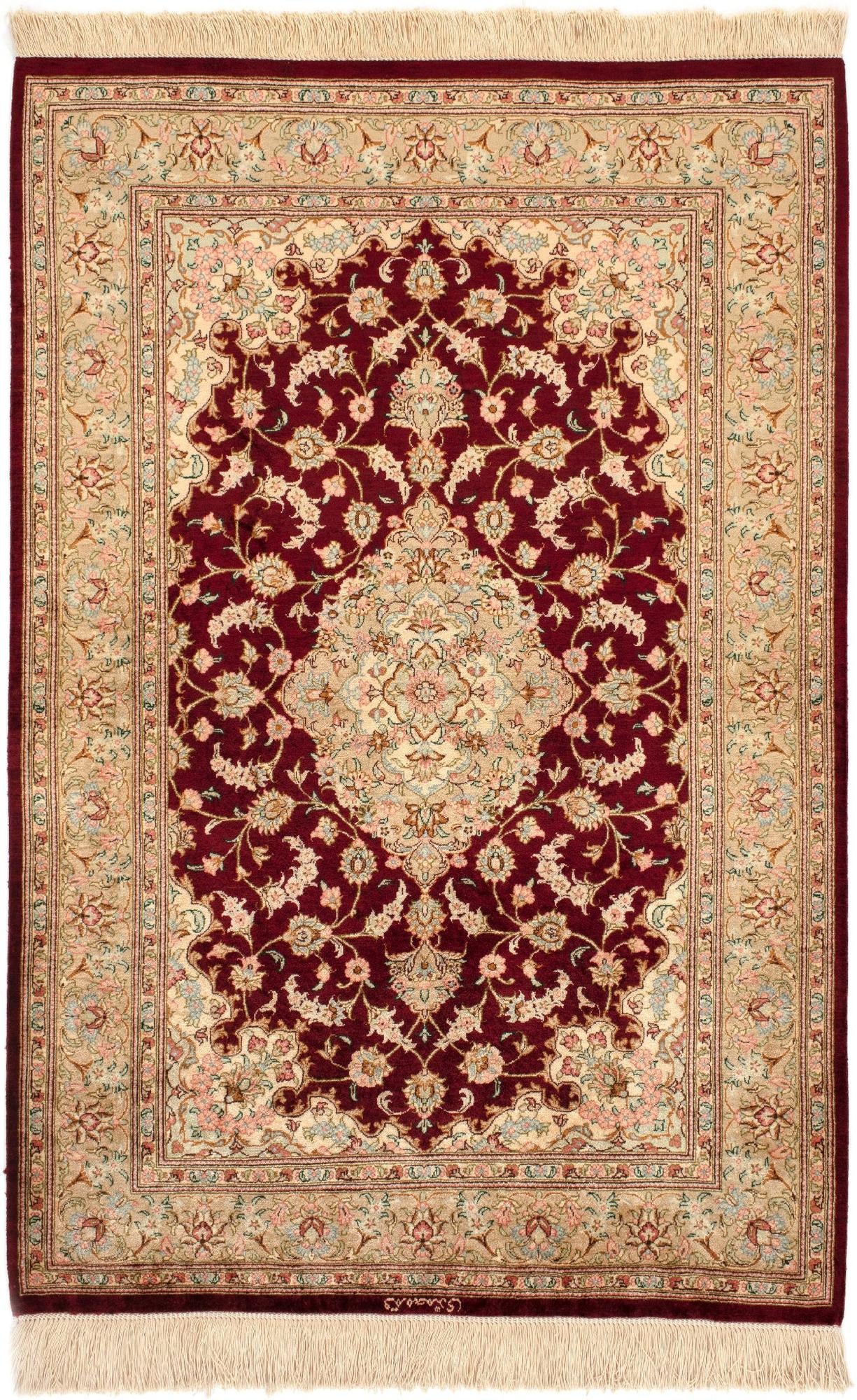 2' 8 x 4' Ghom Silk Rug