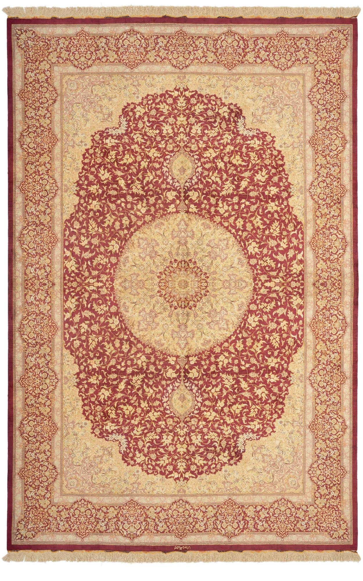 6' 7 x 9' 10 Ghom Silk Rug