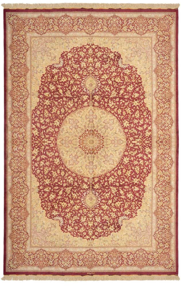 6' 7 x 9' 10 Ghom Silk Rug