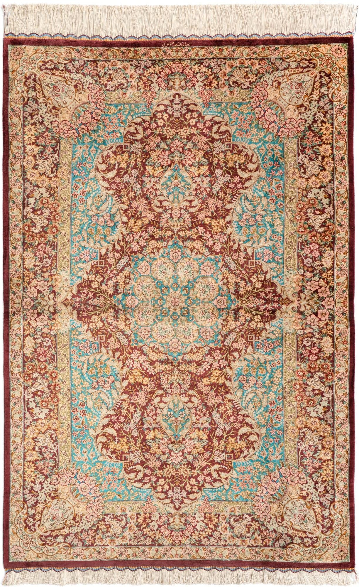 3' 3 x 4' 11 Ghom Silk Rug