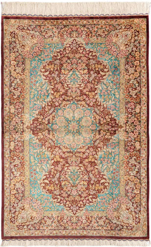 3' 3 x 4' 11 Ghom Silk Rug
