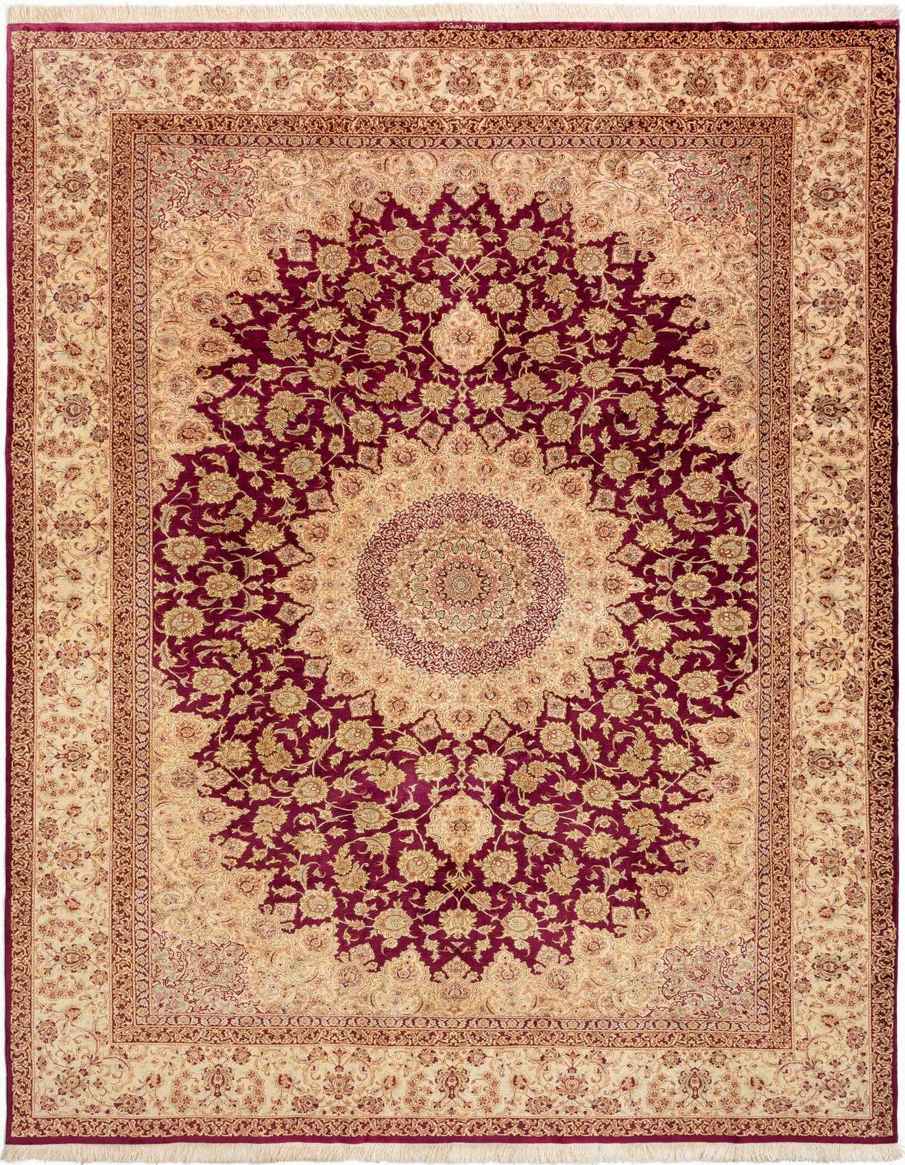 6' 4 x 9' 8 Ghom Silk Rug