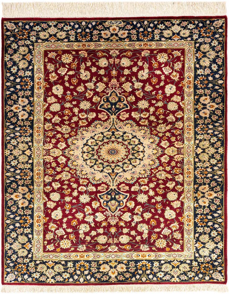 Detail image of 2' 7 x 3' 11 Ghom Silk Rug